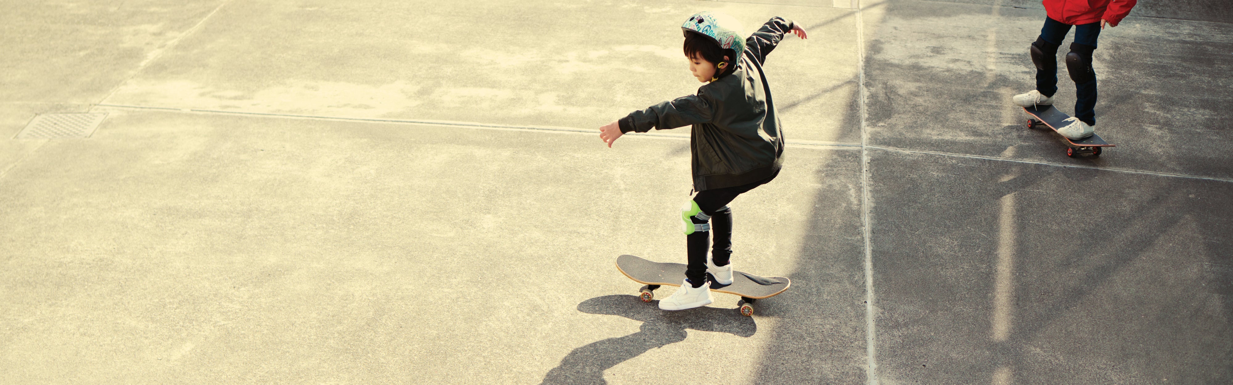 Children skateboarding